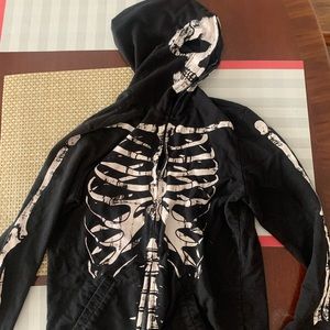 skeleton zip up hoodie